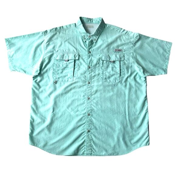 Columbia Men's PFG Bahama II Short Sleeve Shirt - Omni-Shade, Mint - Picture 4 of 10